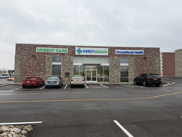 exterior of Mercy Health Urgent Care, Fairfield at 5372 Dixie Hwy Fairfield, Ohio 45014